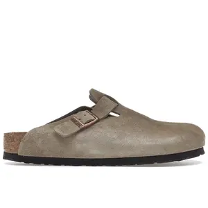 Birkenstock Unisex Boston Soft Footbed Suede Taupe, from StockX