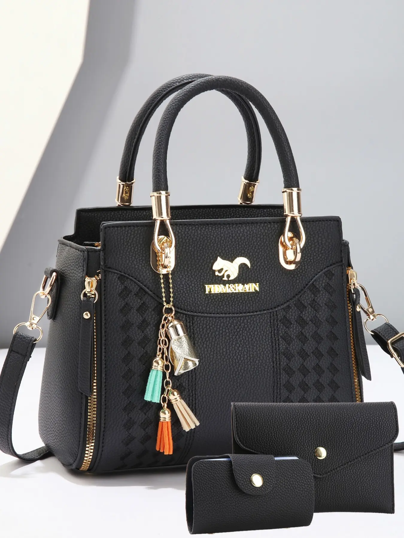 Women's Three-Piece Bag Set, Handbag Wallet Set, Stylish Versatile Fashion Shoulder Crossbody Handbag, New Trendy Middle-Aged Mom Bag, Fashionable Bag Set