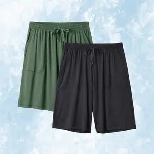 David Archy Mens Sleep Shorts Bamboo Rayon Lounge Bottoms Soft Comfy Cooling Pajama Wear Pants in 2 Pack for FathersDayGift