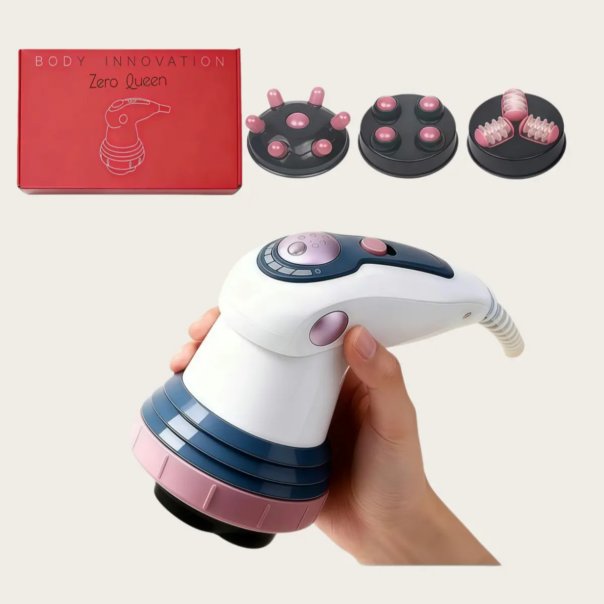 Handheld Electric Deep Tissue Massage Device - 3 Massage Heads for Muscle Tension, Cellulite Relief, Body Contouring, Daily Use on Target Zones, Gift for Women (Handheld Size), Practical For Daily Use, Adults, Massage Devices, Perfect Gift For Women