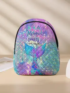 Mermaid Pattern Backpack, Lightweight Durable Bookbag with Lunch Pocket, Cute Student Backpack for Elementary Middle College, Youth Backpack