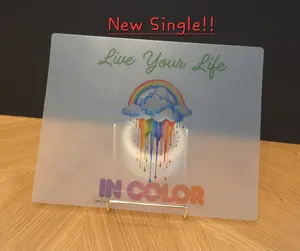Single 'Live Your Life In Color' FROSTED Coloring Sheet Protector