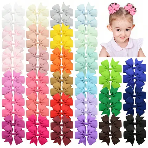 20pcs French Vintage Large Bow Hair Clips, Elegant Metallic Hair Bows Girls Hair Accessories Value Pack, Cute Hair Accessories, For Birthday Parties, Fancy Dress, And Daily Use Claw Clips Hair Claws Hair Barrettes