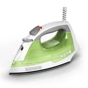 Black+Decker 1200W Easy Steam Compact Iron with Steam and Temperature Controls and Non-Stick Sole Plate