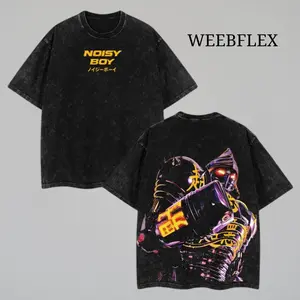 Real Steel Noisy Boy Robot Graphic Tee Oversized Heavyweight Cotton T-Shirts for Game Fans Mecha Inspired Streetwear Shirt