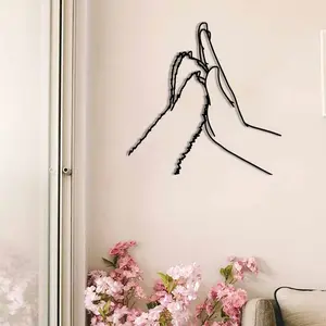 Hand Print Wall Decor, Modern Metal Wall Art, Modern Home Decoration, Unique Dog & Human Paw Design Wall Decor, Suitable for Dog Lovers, Universal Applicable Occasions, Poster