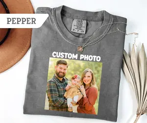 Comfort Colors Custom Photo Shirt, Personalized T-shirt, Custom Picture Tshirt, Your Photo Shirt, Family Picture Tee, Logo Image Shirts Gift