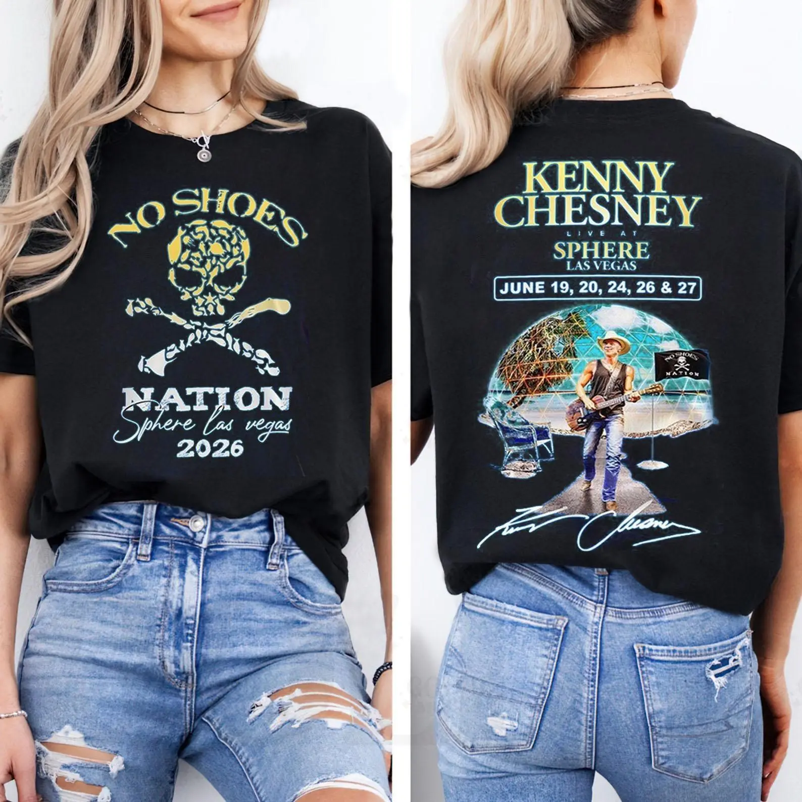 Kenny Chesney No Shoes Nation Tour 2026 Gifts for Fans 2-Sided T-Shirt – Country Music Merch