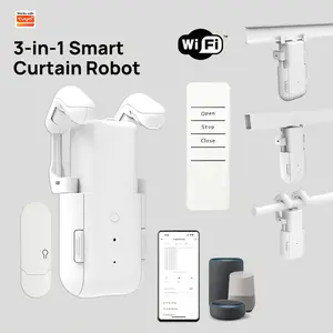 Smart WiFi Motorized Curtain Control System, APP & Voice Remote Control, Pushes Up to 15kg Drapes, Home Automation Smart Device