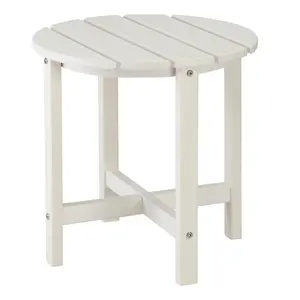 Round Adirondack Side Table End Table, Outdoor Side Tables For Patio, Backyard,Pool, Indoor Companion, Easy Maintenance & Weather Resistant