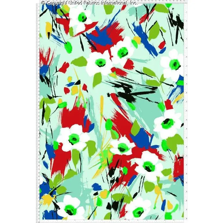 Chiffon Printed Electric Brushstroke Woven Fabric by the Yard Large Floral Print Sheer Daisy Fabric Dress Fabric Sewing Fabric Airy Flowing Chiffon