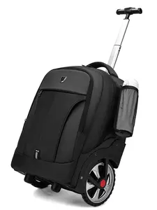 Large Capacity Rolling Wheeled Travel Backpack with Trolley Handle, Waterproof Backpack with Wheels for Business, Travel Commuter Fit 17 Inch Laptop Traveling Bag