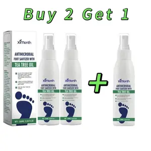 【BUY 2 GET 1】Tea Tree Oil Foot Sanitizer Spray for Athlete's Foot,Dry Cracked Feet, Nail Fungus, Jock Itch, RingwormCracked Heels, and Itchy Skin | Foot Spray heel repair tea tree oil foot spray clear foot sanitizer spray shoe freshness