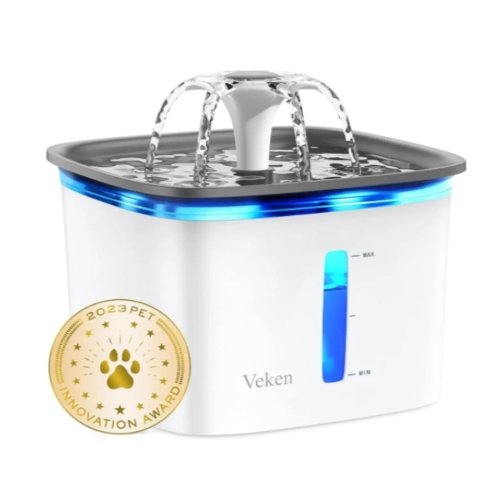 Veken Innovation Award Winner 95oz/2.8L Cat Water Fountain | Automatic Pet Fountain Dog Water Dispenser with Replacement Filters & Silicone Mat, Gift...