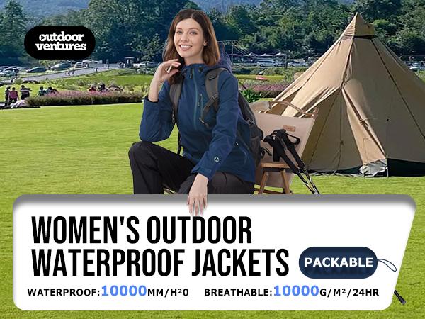 Outdoor Ventures Women's Packable Slim Long-Sleeve Polyester Rain Jacket for Ladies - Waterproof, Hooded, Sporty Style Tops with Durable Fabric for Cycling (Sports & Outdoor Wear) Outdoor Ventures Women's Packable Slim Long-Sleeve Polyester Rain Jacket for Ladies - Waterproof, Hooded, Sporty Style Tops with Durable Fabric for Cycling (Sports & Outdoor Wear)