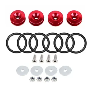 Bumper Quick Release Fastener Kit For Universal Front Rear Car (red) 6 X O-ring