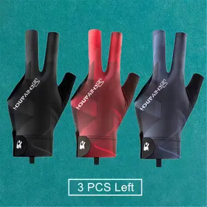 3PCS Snooker Billiard Gloves Snooker Accessories Left Hand Three Finger Stitching, Unisex Popular Size