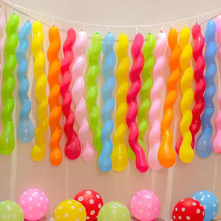 Spiral Long Balloon Fun and Twisted Latex Balloon for Creating Unique Balloon Art and Decorations Collection