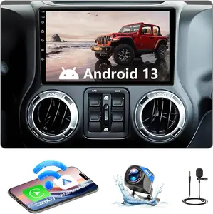 Binize 10 Inch Android 13 Car Radio Stereo Compatible with Jeep Wrangler (2007-2018), JK, Compass, Grand Cherokee. Wireless CarPlay & Android Auto, Touchscreen, 2+64GB. WiFi/BT/GPS/FM/Backup Camera/SWC