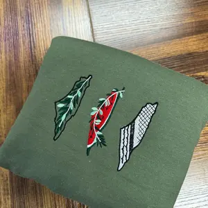 Palestine Maps Embroidered Sweatshirt - Hoodie - unisex