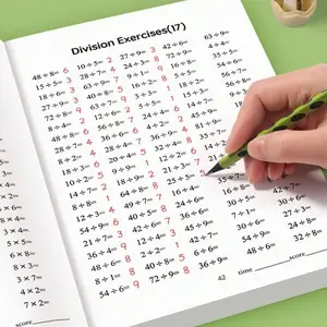 48-Page Arithmetic Practice Book for Parents Teaching Multiplication & Division, Math Workbook for Grades 3-5 Daily Use, Educational Activity Manual