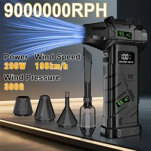 Wireless Handheld Turbo Fan Vacuum Cleaner, 9000000 Rpm, Brushless Motor, High Wind Speed, Multi-Speed, Type-C Fast Charge, Outdoor Cleaning