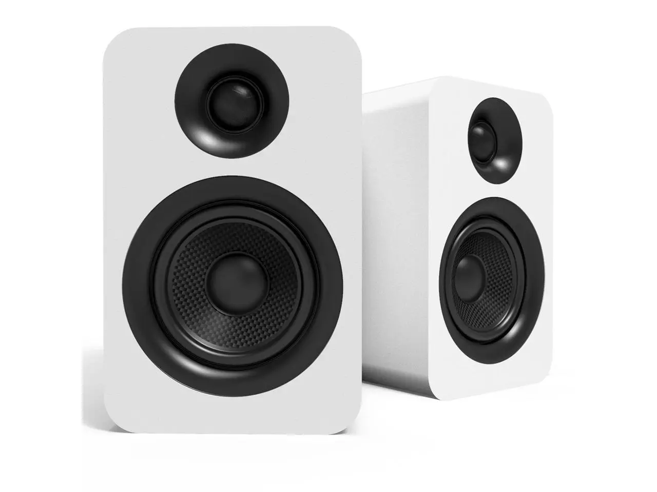 Kanto YUP4W Passive Bookshelf Speakers with 1" Silk Dome Tweeter and 4" Kevlar Woofer - External Amplifier/Receiver Required - Pair (White)
