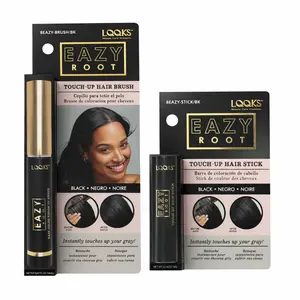 LQQKS Eazy Root Touch-Up Hair Brush & Stick Set - Instant Grey Root Coverage - Temporary Hair Color, Concealer for Black, Medium Brown & Dark Brown Hair