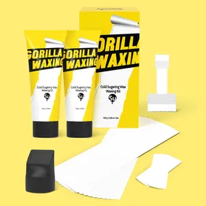 [GORILLA WAXING] Cold Sugaring Wax Waxing Kit – No Heating Required, Ready to Use at Room Temperature, All-in-One Hair Removal Set with Applicator, 2-Way Spatula & 30 Waxing Papers, 150g x 2