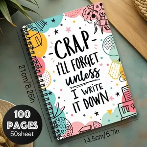 Colorful Spiral Funny Notebook, 100 Pages, Perfect for Planning and Journaling, Ideal Gift for Friend, Daily Planner.