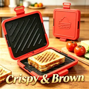 Microwave Sandwich Maker Toasite Non-Stick Grill Plate, No Power Needed, Wireless, Time-Saving, Quick, Dishwasher Safe