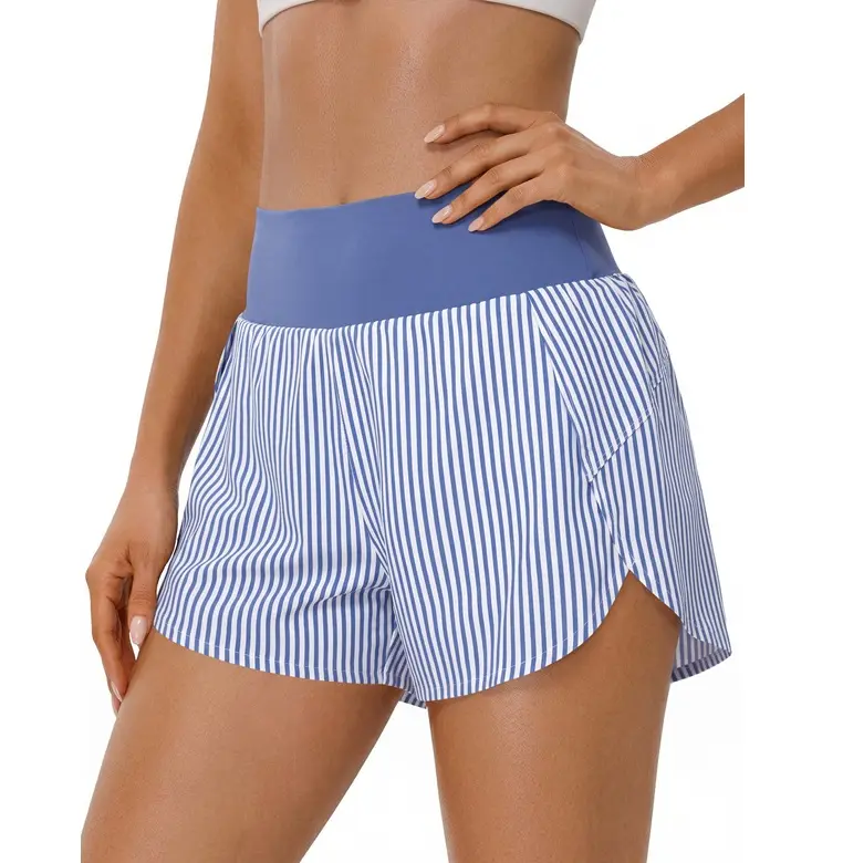 BMJL Women's Athletic Shorts High Waisted Running Shorts 2" rear zipper pocket quick-dry soft sweat-wicking fabric