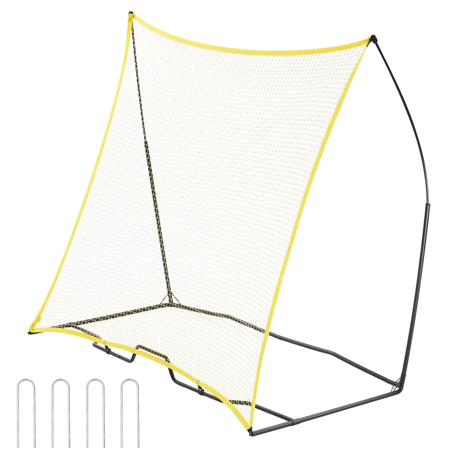 VEVOR Soccer Rebounder,  Portable Soccer Trainer, 7x7FT Iron & Polyester Soccer Practice Equipment, Sports Football Rebounder Wall with Portable Bag, Perfect for Team Solo Training, Passing, Volley