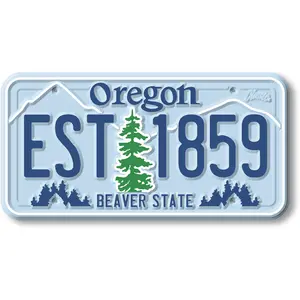 Oregon State License Plate Magnet by Classic Magnets, 1.9" x 3.8"