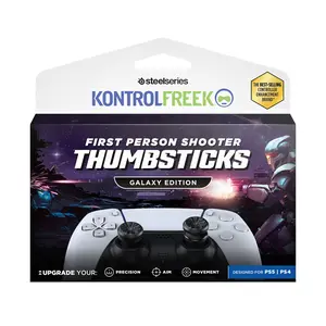 KontrolFreek FPS Freek Galaxy Black for PlayStation 4 (PS4) and PlayStation 5 (PS5) | 2 Performance Thumbsticks | 1 High-Rise, 1 Mid-Rise | Black