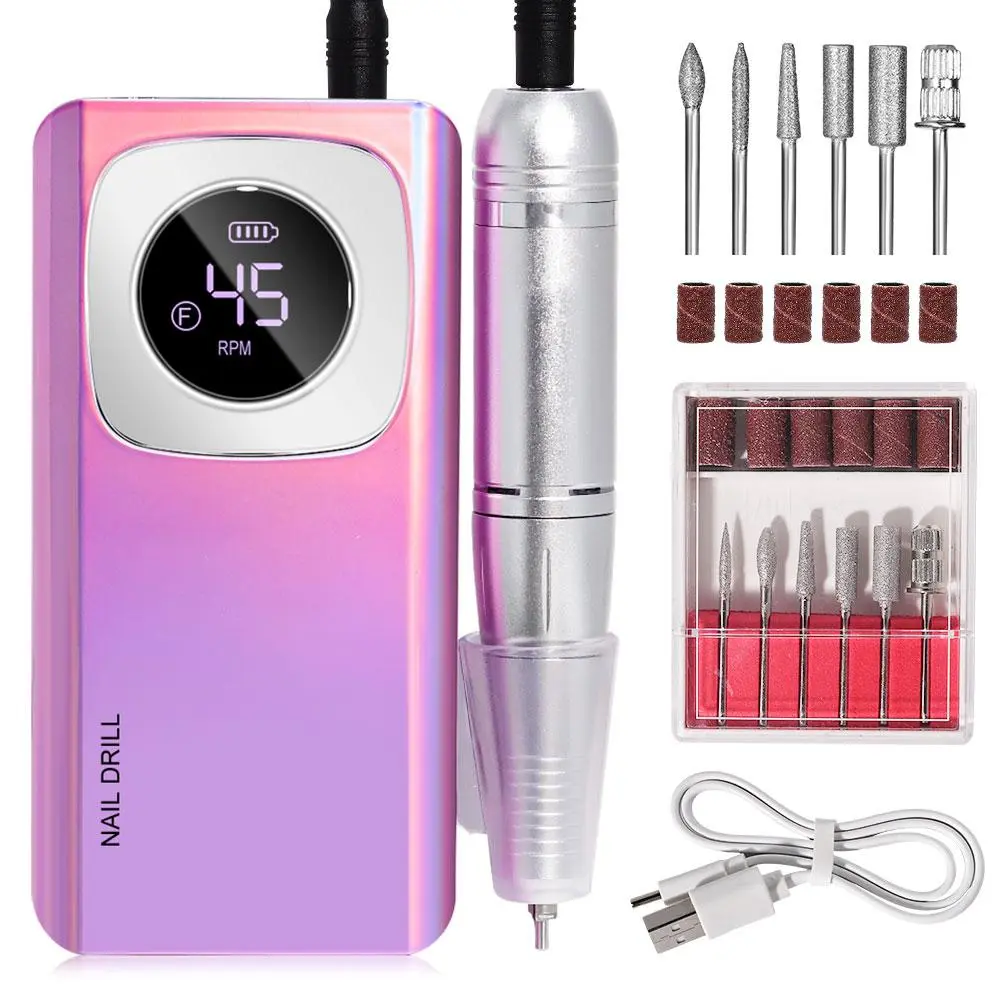 Portable Electric Nail Drill Manicure, 1 Set Nail Polishing Machine, Variable Speed Electric Nail File Tool for Home, Nail Tools