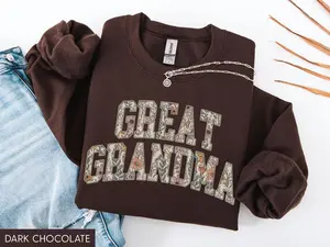 Great Grandma Sweatshirt, Floral Great Grandma Sweatshirt, Great Grandma Crewneck, Great Grandma Sweater, Gift for Great Grandma - AMBER