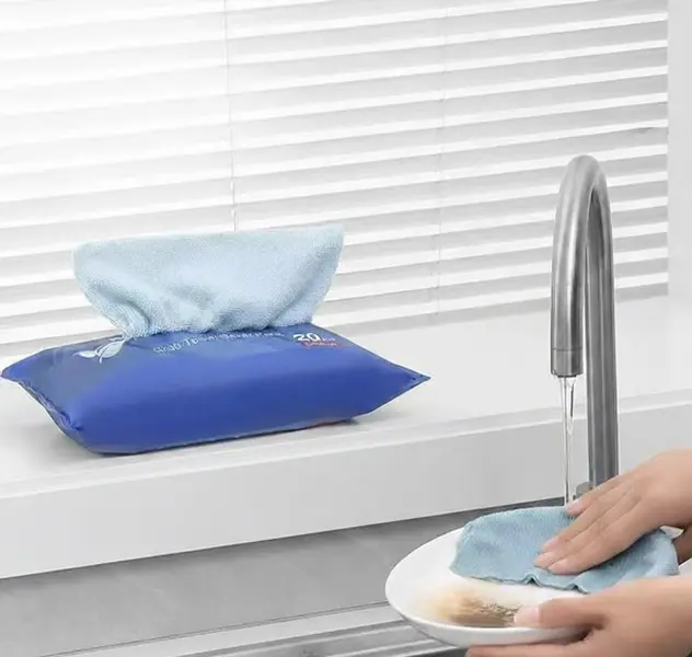 Premium Edgeless Terry Cleaning Cloths Wipe Pack - 20 Extra Large (8.7in x 8.7in) Non-Scratch Home & Car Supplies, Soft Absorbent Kitchen & Car Wash Towels Wipe Pack Pack