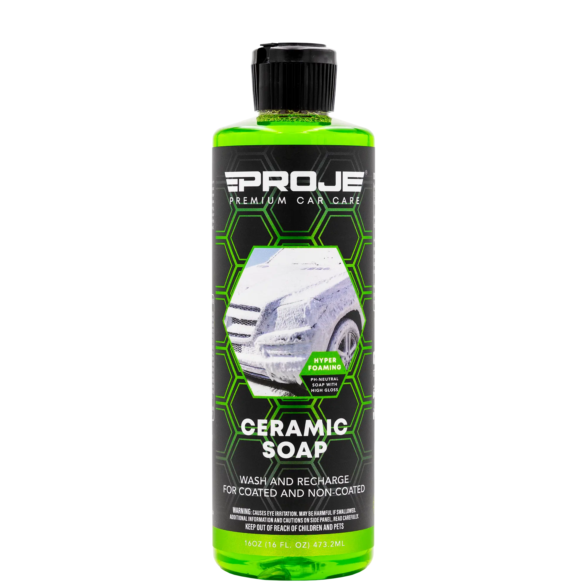 Ceramic Soap - Rejuvenates Existing Ceramic Coating - High Foam Action & Shine - Safe on Non-Coated Cars - Car Shampoo - 16 Fl Oz