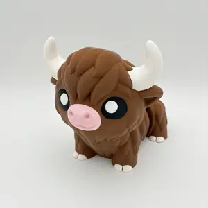 Flexi Highland Cow - 3D Printed Articulated & Adorably Moo-ving Decor Nature