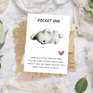 1-100pcs Funny Resin Sleeping Koala Pocket Hug, Positive Gifts for Moms & Weddings, Unique Resin Figurines for All Occasions