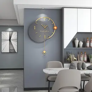 Decorative Wall Clocks with Pendulum,Silent Quality Quartz Movement Battery Operated,Vintage Wall Clock for Living Room,Kitchen,Home,Bathroom,Bedroom Wall Decor,20x26inch,Retro Golden