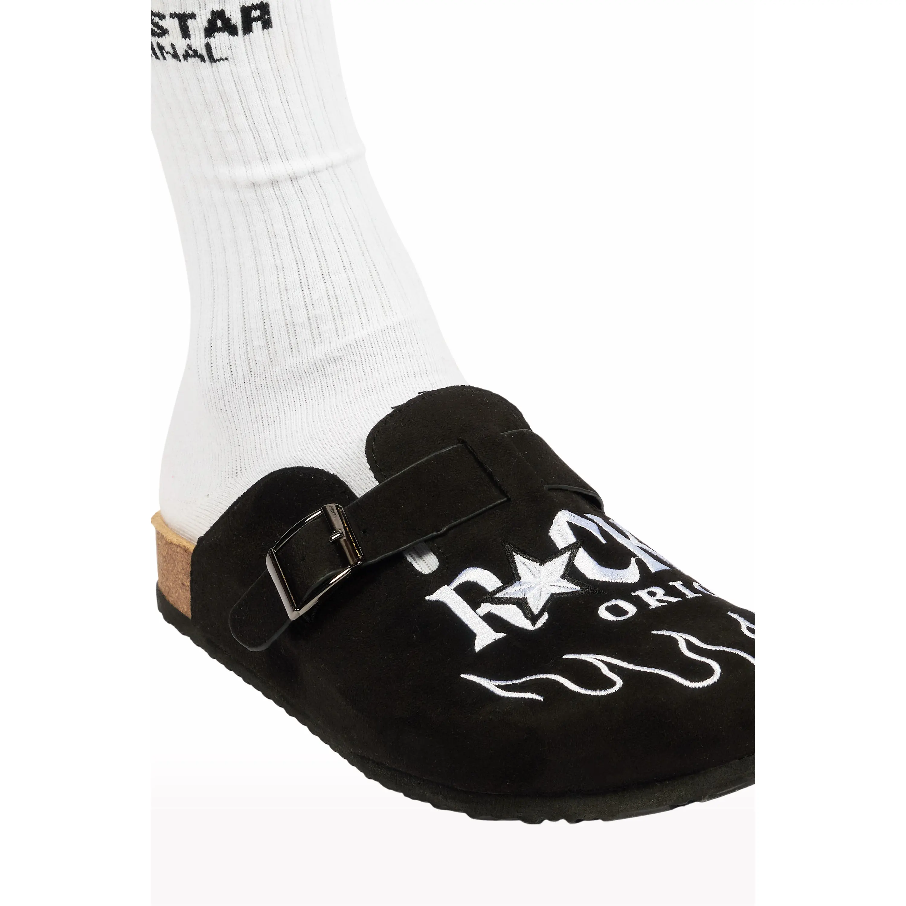 Mens Firewalk Black Suede Mule