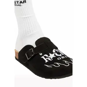 Mens Firewalk Black Suede Mule