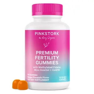 Pink Stork Premium Fertility Gummies with CoQ10, Inositol, Folate - 1 Month Supply Vitamin Healthcare Supplement Edible