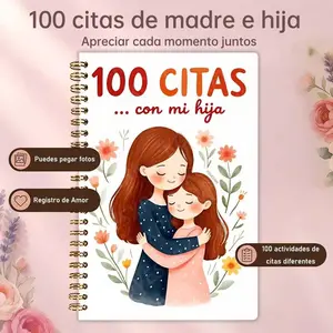 Mother Daughter Journal 100 Dates Activities Book, Keepsake Memory Notebook for Mom & Daughter, Interactive Scrapbook to Record Love Moments, Perfect Gift for Mothers Day & Birthday