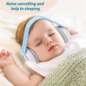 Baby Anti-Noise Ear Muffs, Noise Cancelling Ear Protector, Protection up to 26dB, Hearing Protector for Infant, Noise Soundproofing, Better Sleep, Airplane and Travel, Adjustable Non-Slip Headband, Sky And, Sleep Aid Tool, Toddlers Up to 36 Months