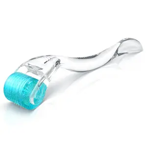 Professional Microneedling Derma Roller with 200 Real Individual Titanium Needles, Microneedle Roller for Face Body Scalp, Skincare Tool for Men Women Home Use - Sky Blue
