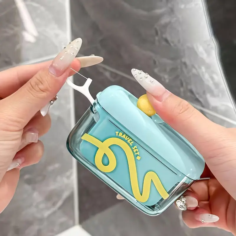 Dental Floss Case — Storage for Adult Floss Picks | Portable Floss Dispenser | Refillable Floss Container | Auto-Pop-Up Floss Holder (Ideal for Travel & Outdoor Use)