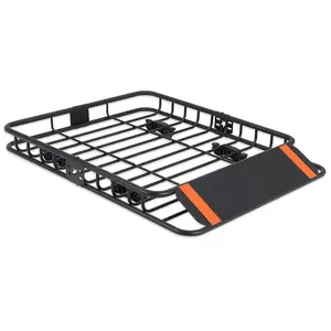 Garvee Roof Rack Basket - Heavy Duty 51"x36"x5" Cargo Carrier with 200LBS Capacity, Versatile Design, Easy Installation, Black Car Top Luggage Holder for SUV, Truck, RV Camping Storage